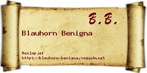 Blauhorn Benigna névjegykártya