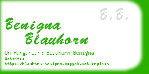benigna blauhorn business card